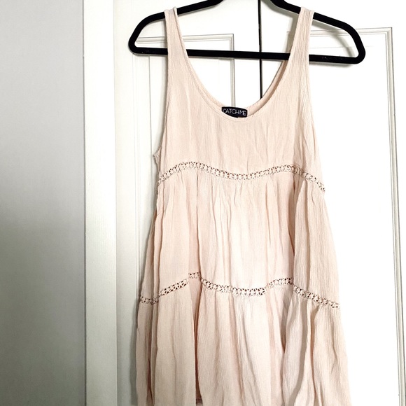 Light Pink Lace Tank top dress - Picture 1 of 2